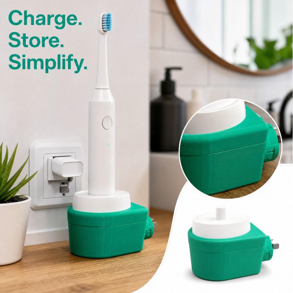 3D Printed Toothbrush Charger Holder Stand for Wireless Toothbrush Charging Base