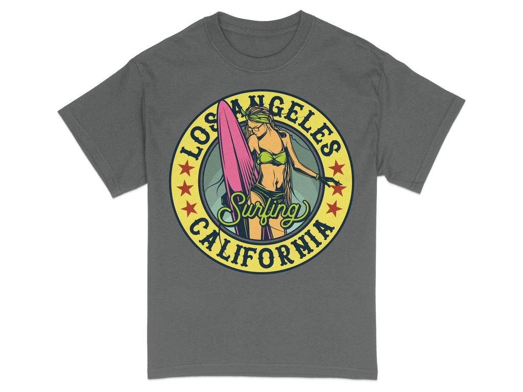 Vintage Los Angeles Surfing TShirt Retro Surfer Style Apparel Summer Mens and Womens Loose and Breathable Tshirt Top