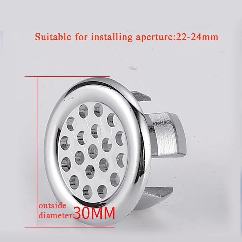 4Pcs Kitchen Bathroom Basin Circular Overflow Drain Cover Decoration Bathtub Sink Hole Overflow Hollow Washbasin Overflow