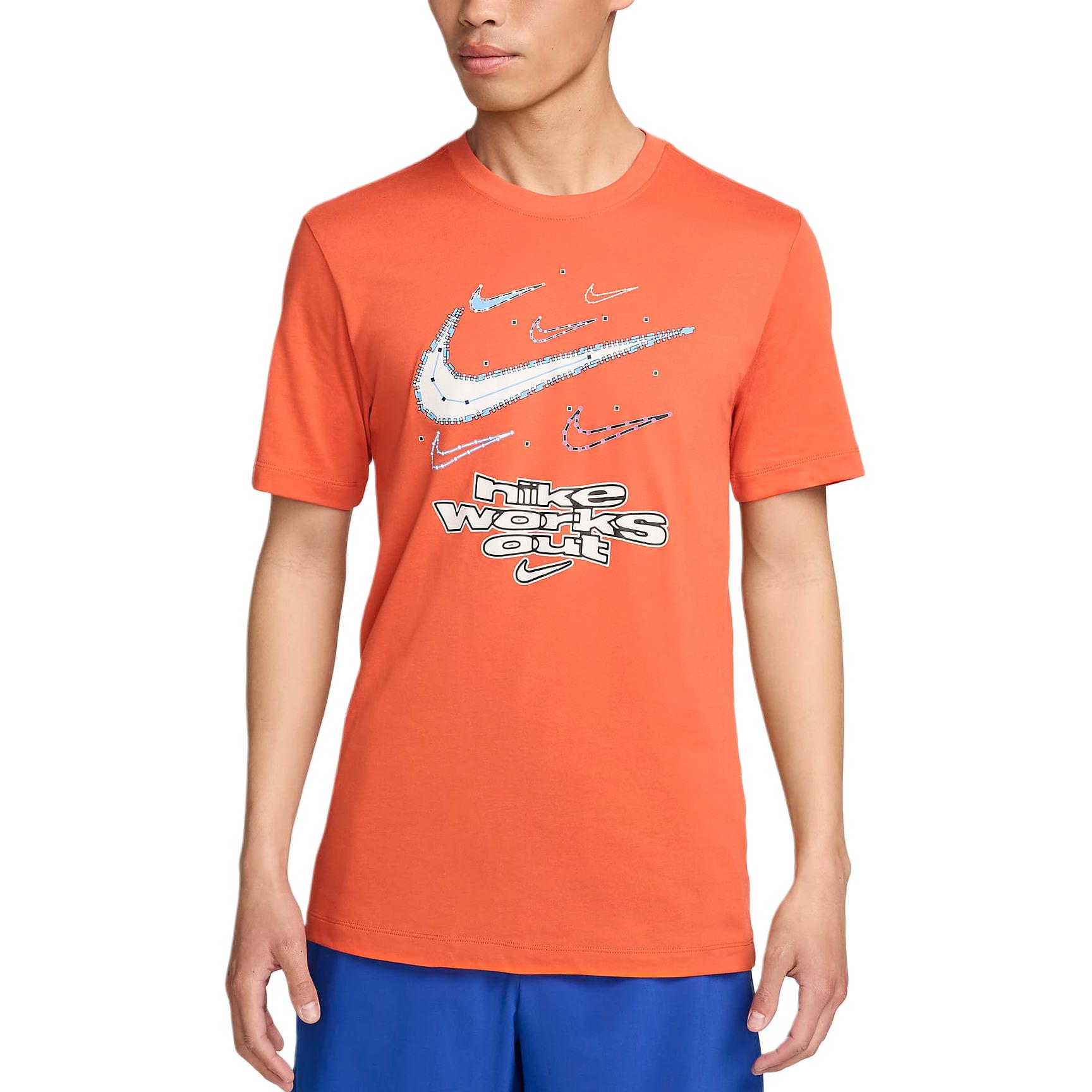 

Nike Dri-FIT Logo Print Round Neck Short Sleeve T-Shirt Men Tops Cosmic-Clay FV8373-809 S