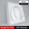 Portable Bladeless Neck Fan For Summer Outdoor Sports Running, 2000mAh Rechargeable, 5-Speed Mute USB Fan with LED Display