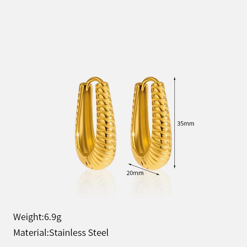 Ins Style Stainless Steel Earrings 18K Gold Plated Titanium Trendy Jewelry Men Women