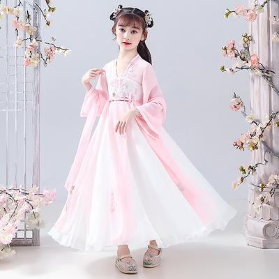 Dívka Hanfu starověký kostým děti Čínský styl holčičí šaty Tang šaty princezna sukně národní kroj děti