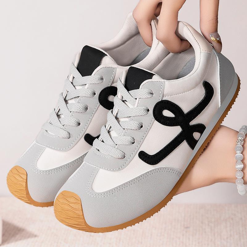 Dexun Shoes Women's 2025 New Autumn Thick-soled Sneakers Breathable Mesh Soft-soled Sports Shoes