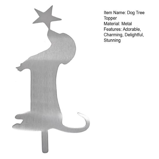 Christmas Dachshund Dog Tree Topper Metal Dog Tree Topper with Star for Holiday Party Decor Cute Puppy Ornament for Doggie Lovers