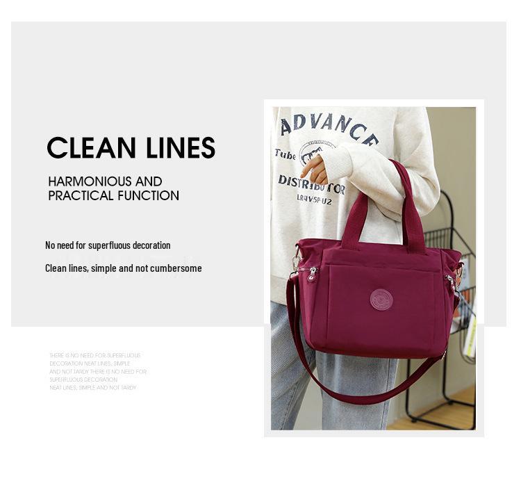 Geantă de umăr și crossbody din nailon în stil coreean pentru femei - Geantă de călătorie casuală și versatilă