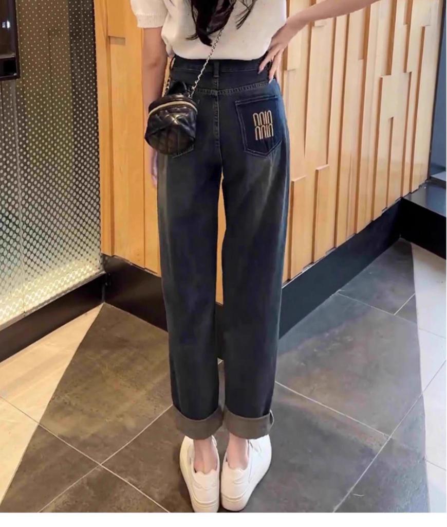 Women's Plus Velvet High Waist Carrot Jeans - Autumn/Winter 2024, Loose Fit, Pear-Shaped, Slimming, Plus Size.