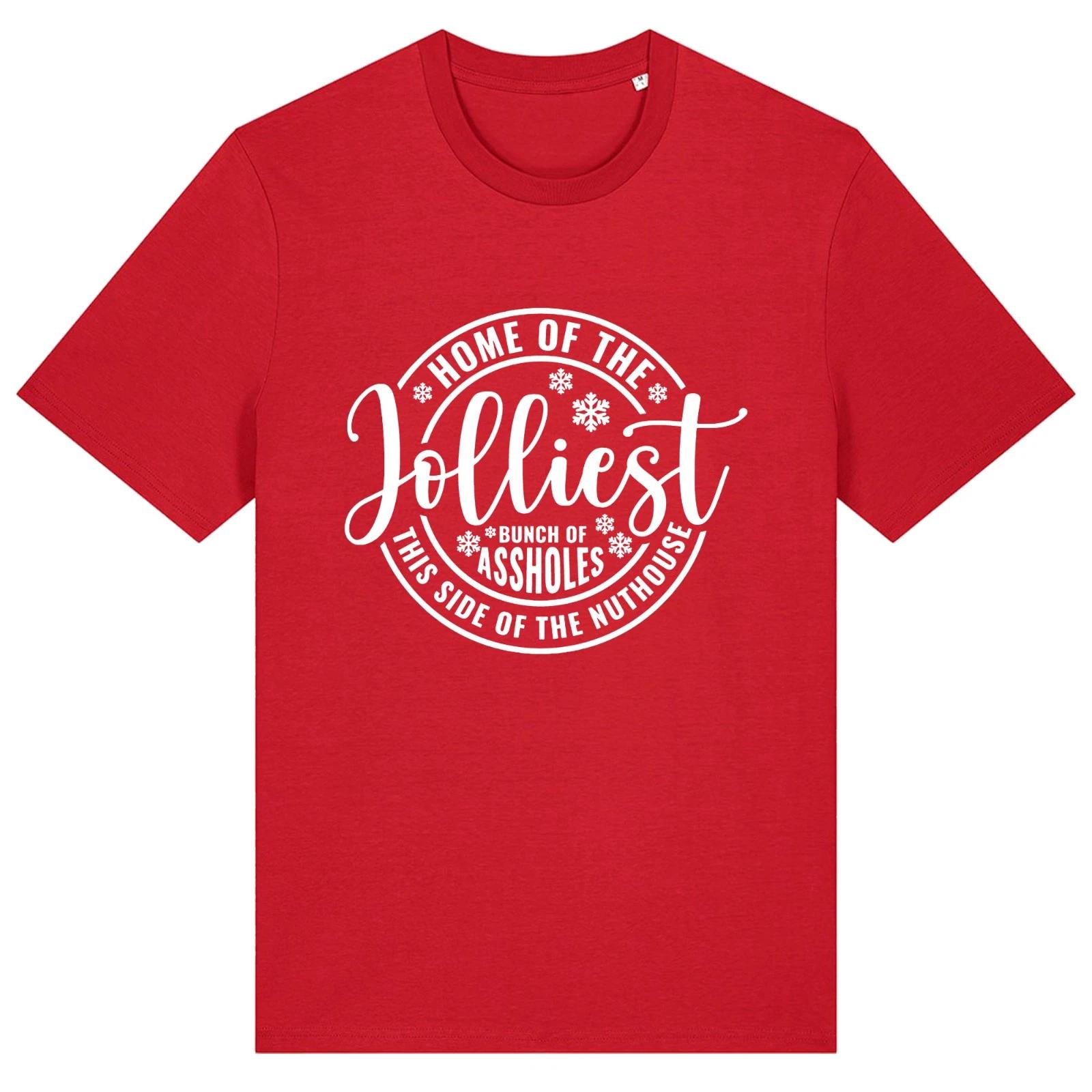 Jolliest bunch of Assholes - Unisex T-Shirt Secret Santa Christmas Gift Wreath 3XL