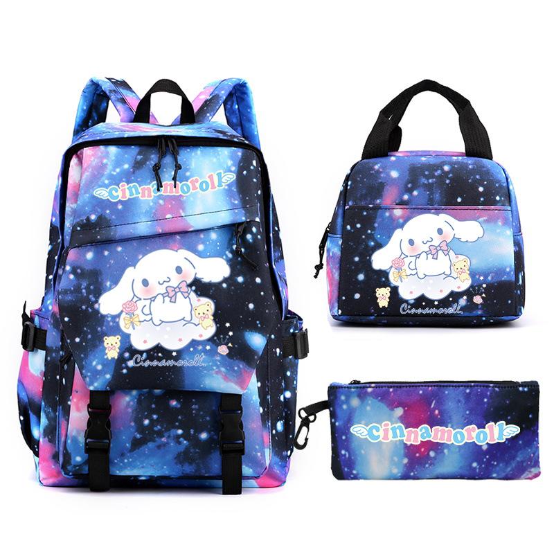 Cartoon Puppy Printed Schoolbag Set Backpack + Lunch Bag + Pencil Case Three-Piece Set