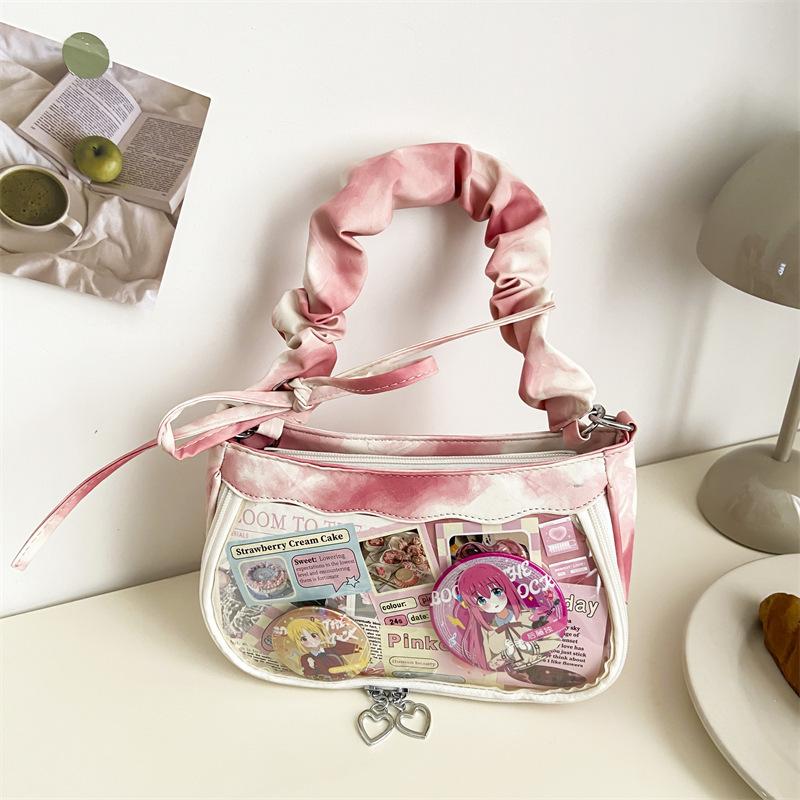 Japanese two-dimensional original pain bag ink tie-dye gradual change sweet underarm bag women's small food folds shoulder bag
