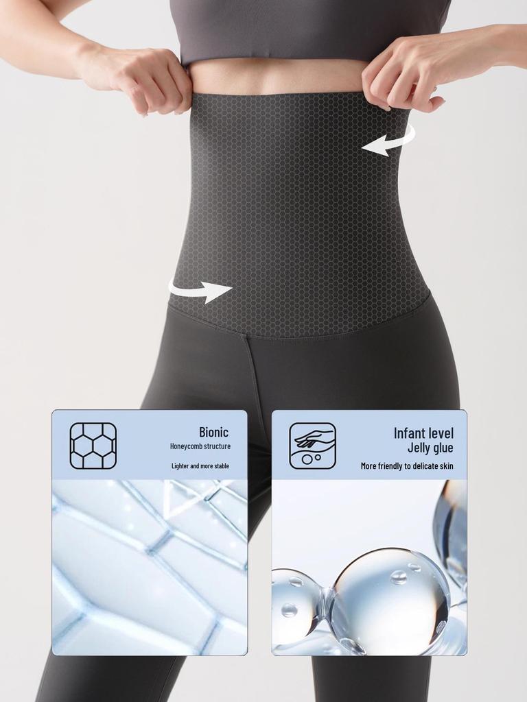 Women's High Waist Slimming Yoga Pants - Spring/Autumn Elastic Base Layer, 8-Point Length for Short Women