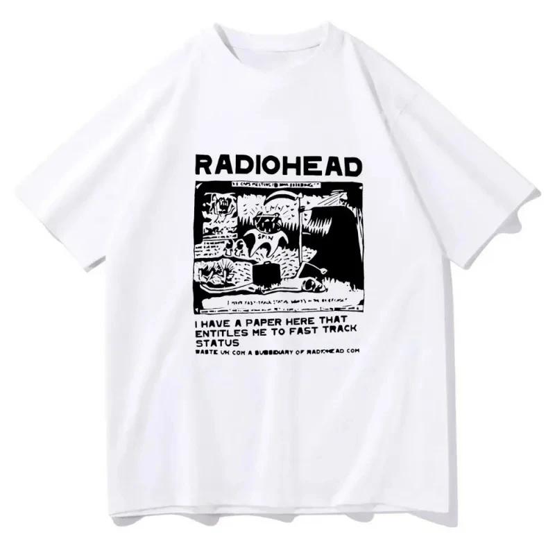 Radiohead T-Shirts Indie Rock Band Anime T-Shirt Letnia Women's Clothing