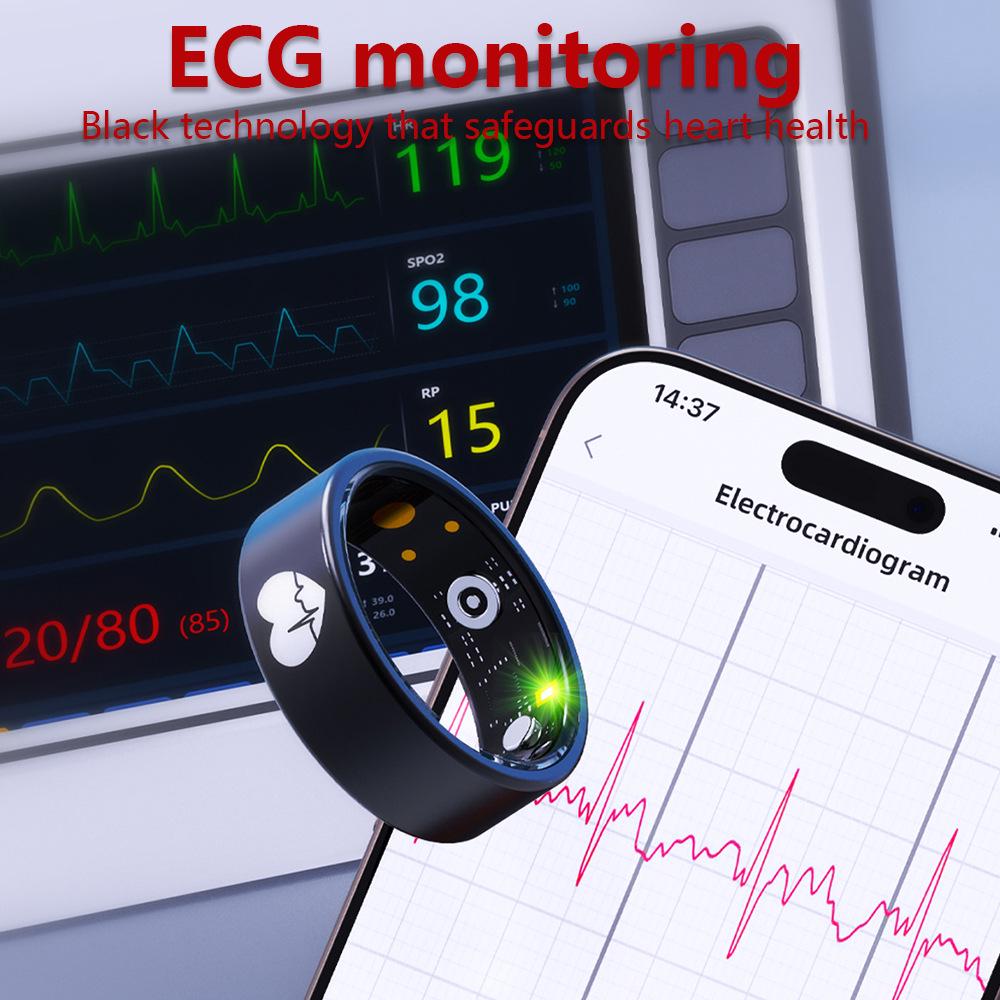 Smart R30 Health Ring: ECG, Body Temp, Heart Rate, Blood Oxygen, Sleep & HRV Monitoring