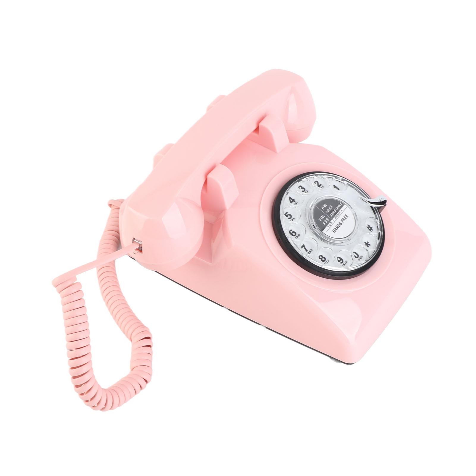 

Ретро-телефон с дисковым набором, проводной, старомодный, винтажный домашний телефон с механическим звонком и динамиком