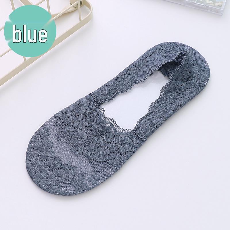Women's Korean Lace Edge Non-Slip Silicone Low-Cut Socks