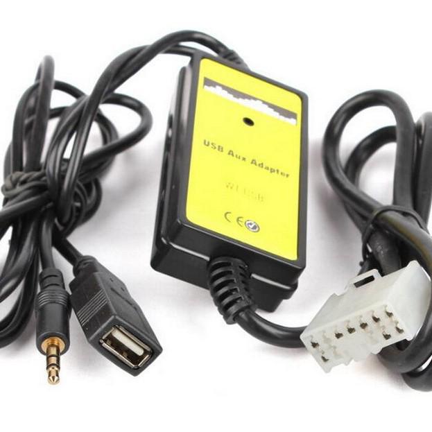 Toyota 5+7P Connector USB Auxiliary Cable Adapter for MP3 Player and Radio