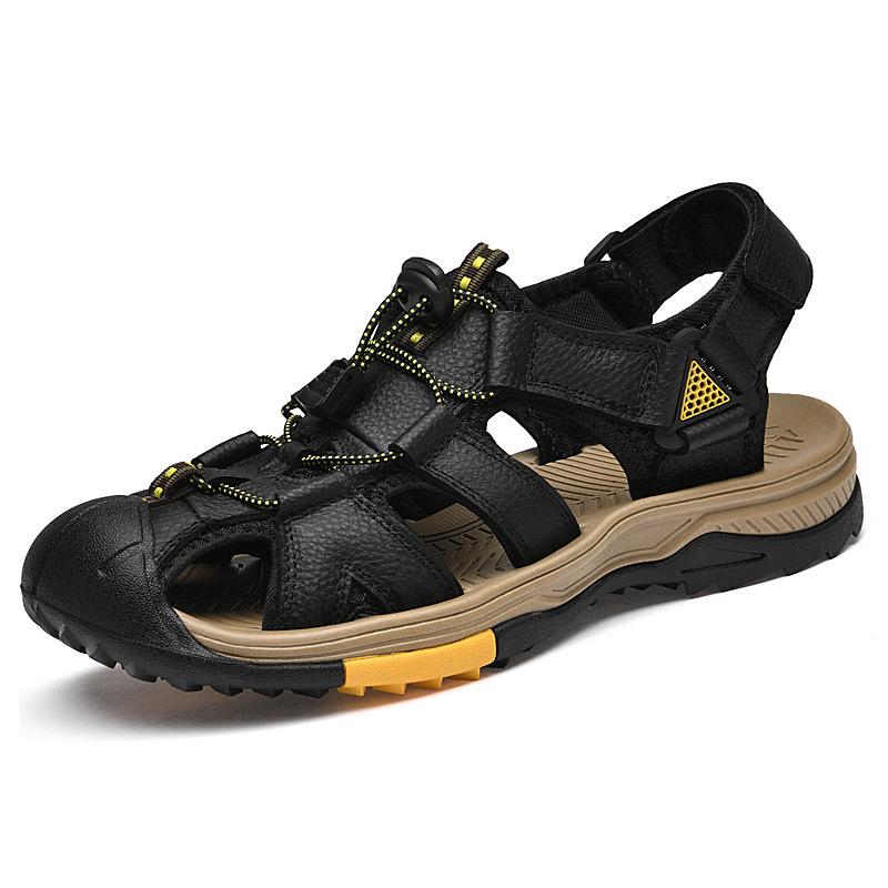 2024 Men s Outdoor Closed-Toe Sandals: Casual Large Size Beach Shoes 45