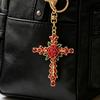 Rhinestone Rose Keychain Retro Keychain, Golden Plated Alloy Key Ring for Holder Men Women, Pendant Handbags Backpacks Decoration Women Handbag Charm