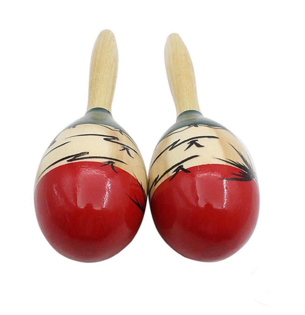 Latin Percussion Egg Brass Set of 2 [TradeWind] Maracas, Percussion, Wooden, Instrument, Shaker, Shape, Eurhythmic, Band, Karaoke, Party, (Palm Wood)