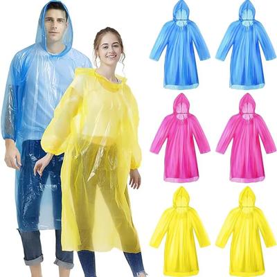 1PC Disposable Raincoat Portable with Caps for Adult Thickened Clear Travel Supplies Waterproof Outdoor Rainwear