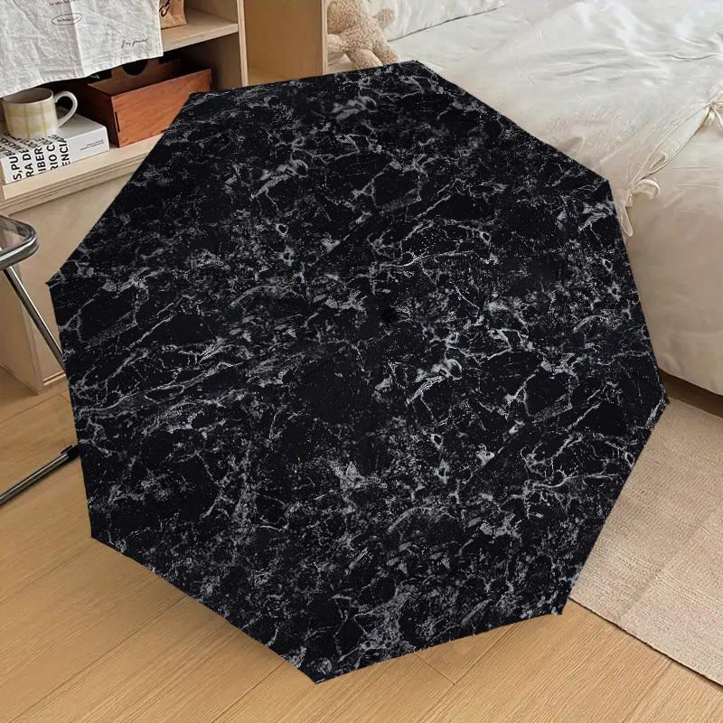 1pc Marble texture Pattern Umbrella Design Automatic Opening and Closing Umbrella, High-quality Travel Umbrella, Lightweight and Portable, -1002111