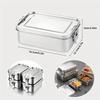 1pcs Double Layer 304 Stainless Steel Lunch Box Compartment Bento for Outdoor Student Leakproof American Style Food Container