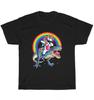 Dabbing Unicorn Dinosaur Rainbow Galaxy T-Shirt Dab Dance Unisex Funny Tee Gift