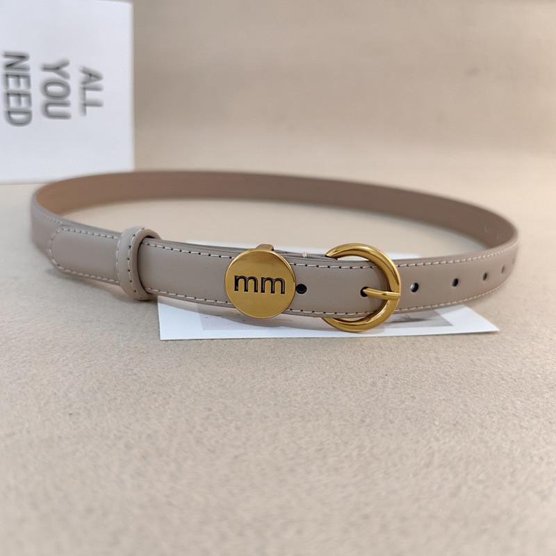 

Кожаный женский тонкий пояс для талии для летнего платья и пальто с пряжкой из сплава Ivory