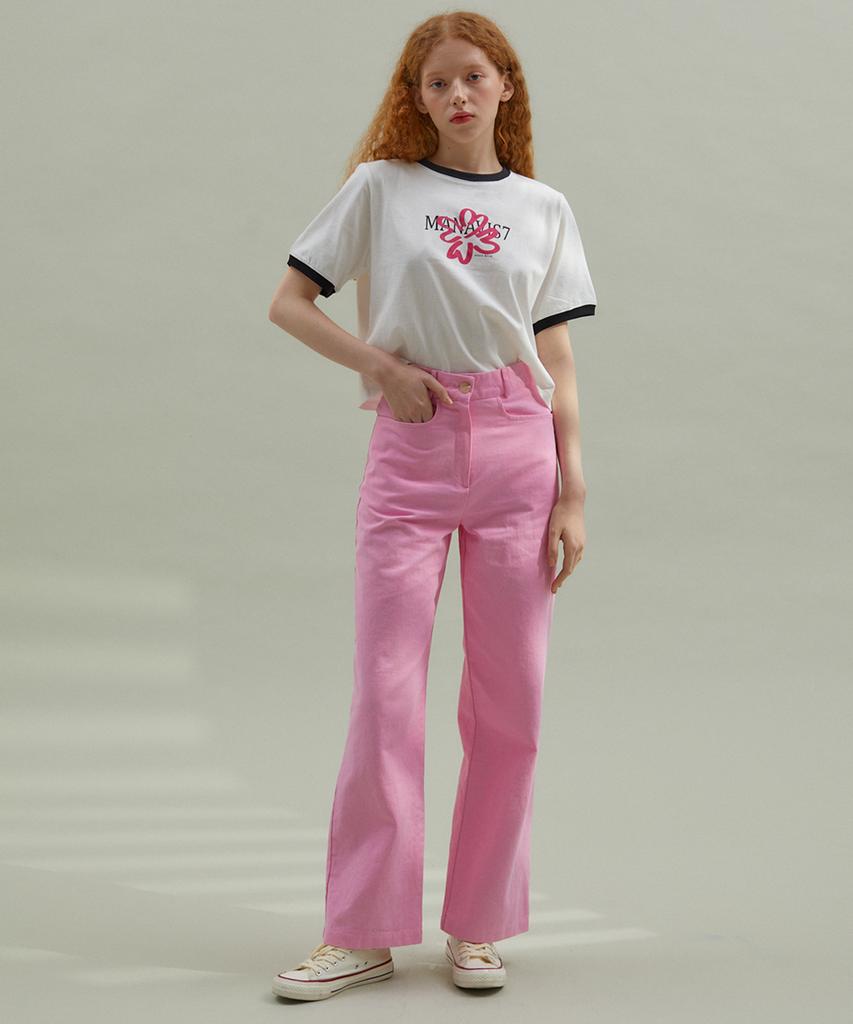 MANAVIS7 Washed Cotton Pants Pink