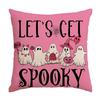 1pc Pink Halloween Cushion Cover Cute Ghost Pumpkin Printed Washable Cover Halloween Themed Party Living Room Bedroom Decoration