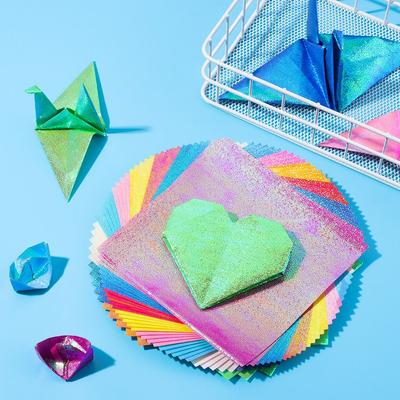 Accesorios de bricolaje de color, papeles plegables cuadrados, decoración de álbumes de recortes de papel de Origami brillante