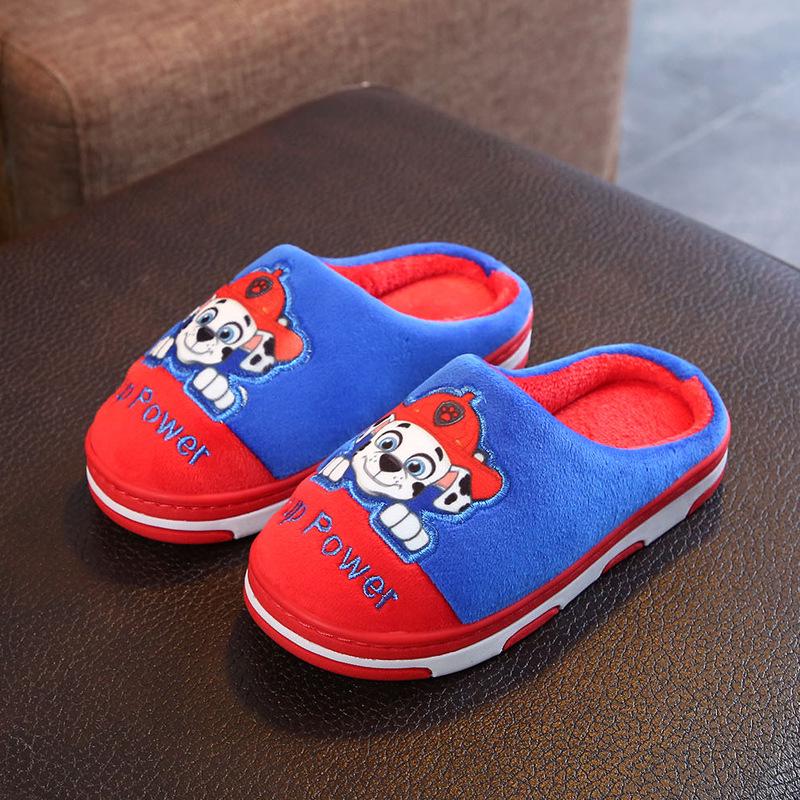 

Детские хлопковые тапочки «Щенячий патруль», двухцветный плюш, нескользящие, износостойкие, для дома, теплые, пушистые детские тапочки Size 250, 22.5cm