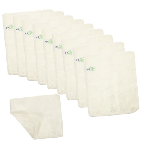

Gogogmee 10-Pack Bamboo Dish Towels, Abrasion-Resistant, Absorbent, and Flexible, Multi-Purpose Dishwashing Cloths, Cleaning Rugs, Hand Towels, Glass