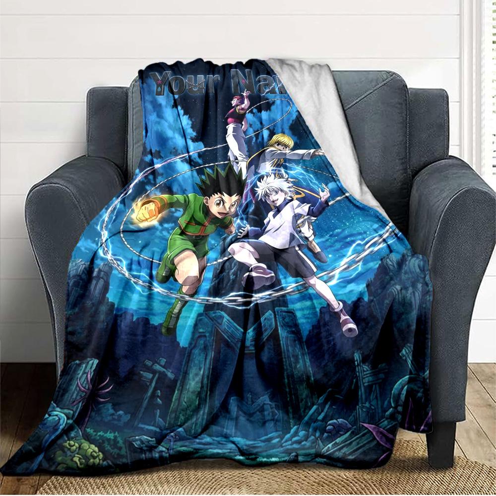 Name Custom Hunter X Hunter Print Flannel Blanket High Quality Warm Comfortable Cover for All Seasons Perfect for Gifts Home Decor