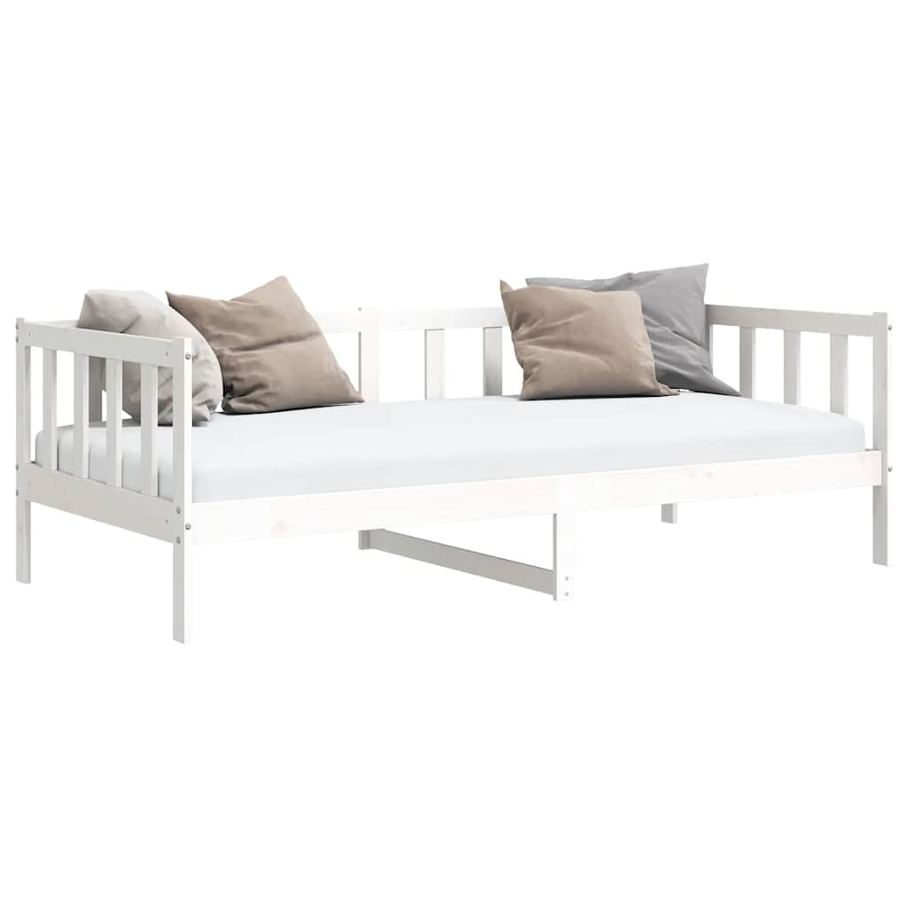 Vidaxl Daybed, White, Solid Pine Wood, 90X200 Cm
