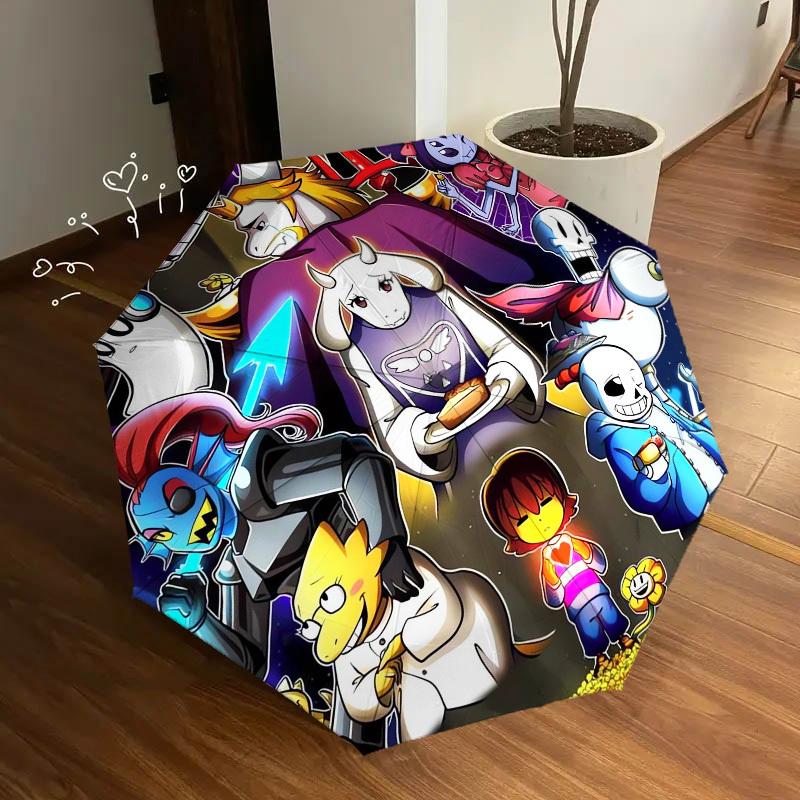 1pc Undertale, Characters Themed High-quality Umbrella,Automatic Opening and Closing Umbrella,Multi-functional Umbrella G0811170