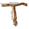 T Shape Design Wood Bird Perch Chewing Texture Paw Grinding Surface Parrot Perch Stand Easy To Install Exercise Platform