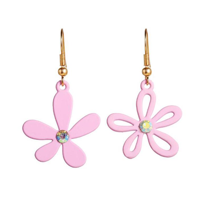 RUI RUI YU 1 Pair Women Earrings Asymmetry Floral Daisy Fresh Alloy Eardrop Jewelry