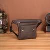 Crazy Horse Leather Men's Vintage Travel Fanny Waist Belt Bag Pack Satchel Sling Bag Design Phone Cigarette Case Pouch Male