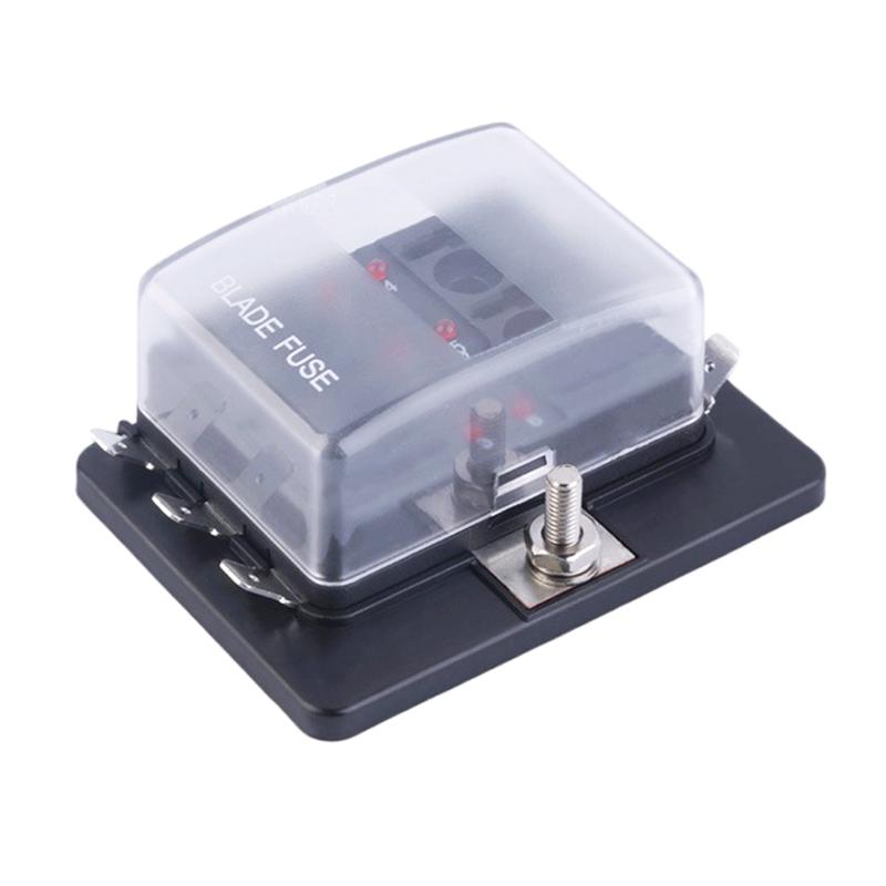 

10-контактный 6-контактный держатель предохранителя с светодиодным сигнальным фонарем для автомобиля, лодки, морского трайка 12 В 24 В размера M темно серый