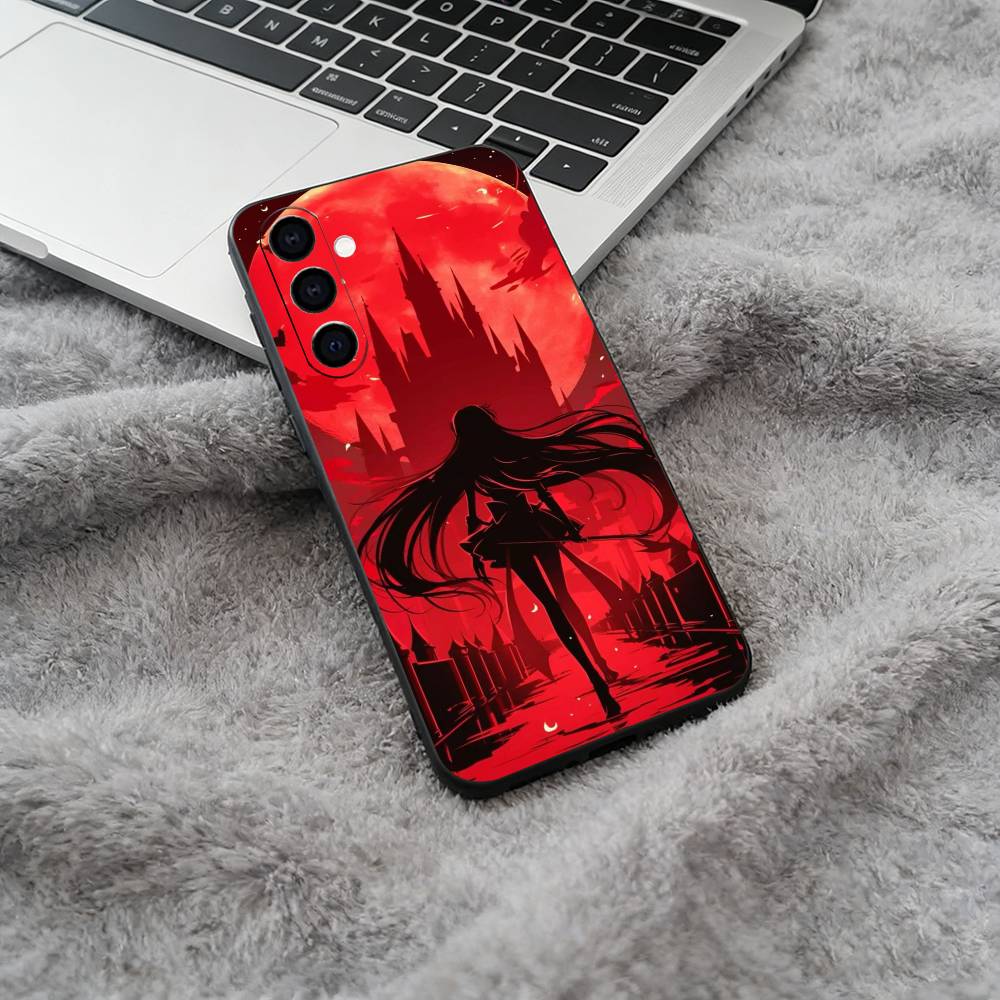 Sailor M-Moon-Usagi Tsukino Soft Silicone phone Case for Samsung Galaxy A73/A71/A72/A70/A53/A52/A51 - Black