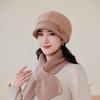New Rabbit Fur Hat for Women Fashionable and Versatile Woolen Hat Cold Proof Plus Velvet Thickened Warm and Ear Protecting Knitted Hat