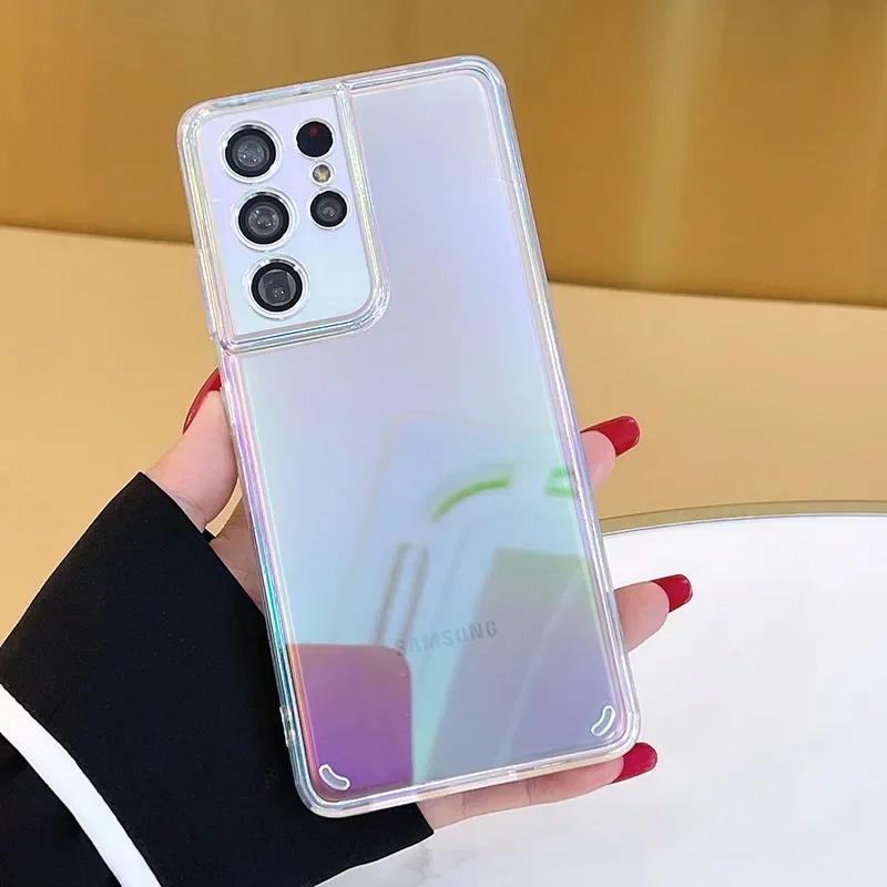 Laser Gradient Case for Samsung Galaxy S25 Edg A56 A36 A26 A16 A06 A55 A35 A15 A54 A34 A24 A14 5G A73 Shockproof Soft TPU Cover