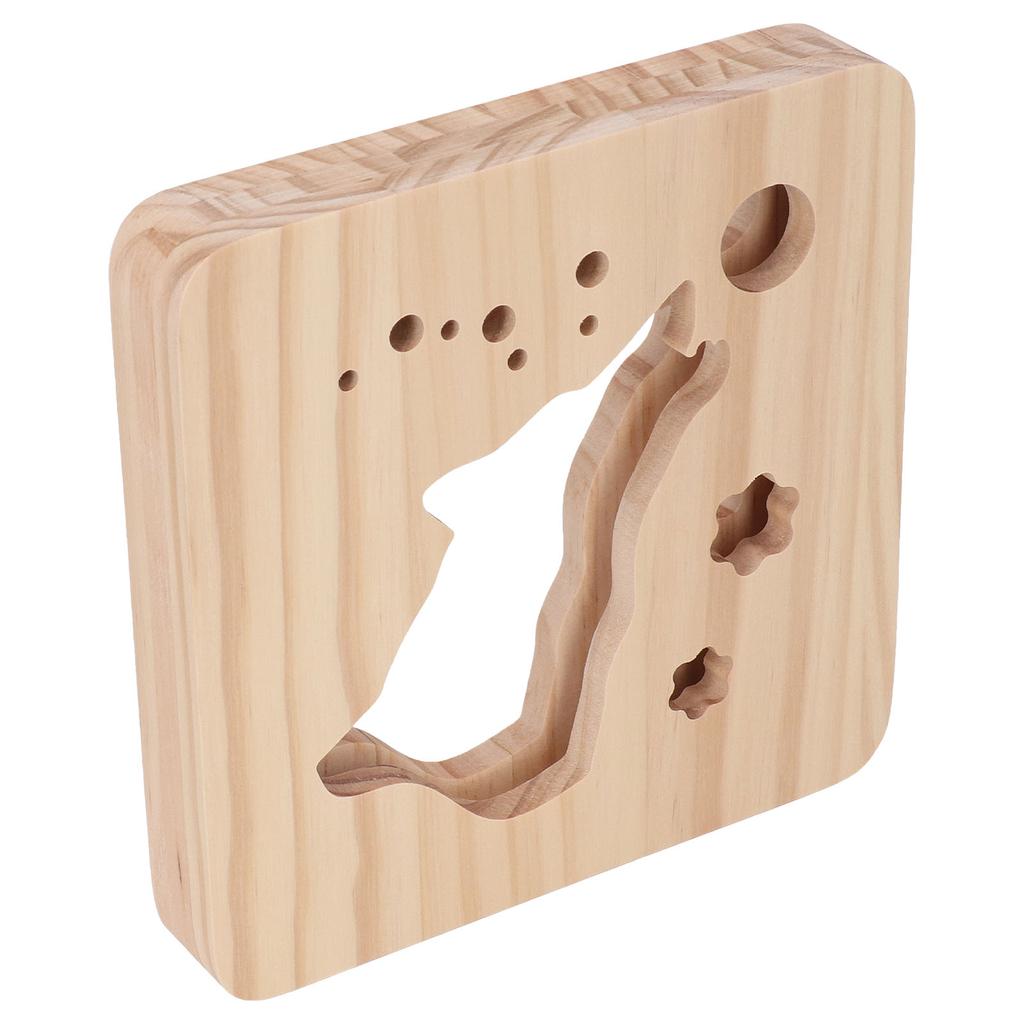 Wooden 3D LED Light Hollow Wolf Shaped Pattern Warm White Pine Wood USB Power Supply Decorative Nigh
