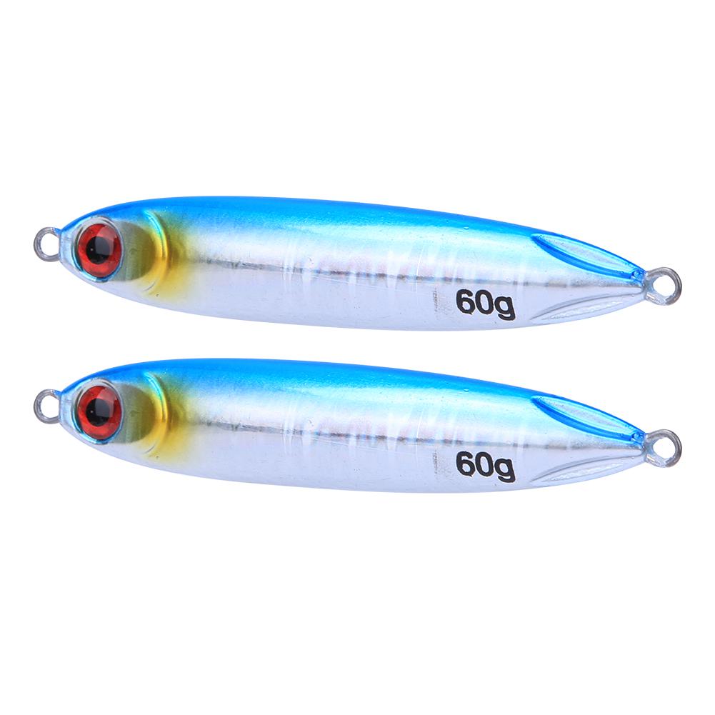 2Pcs Simulation Fish Shape Lure Bait Fishing Tackle Vivid Swimming Posture Blue