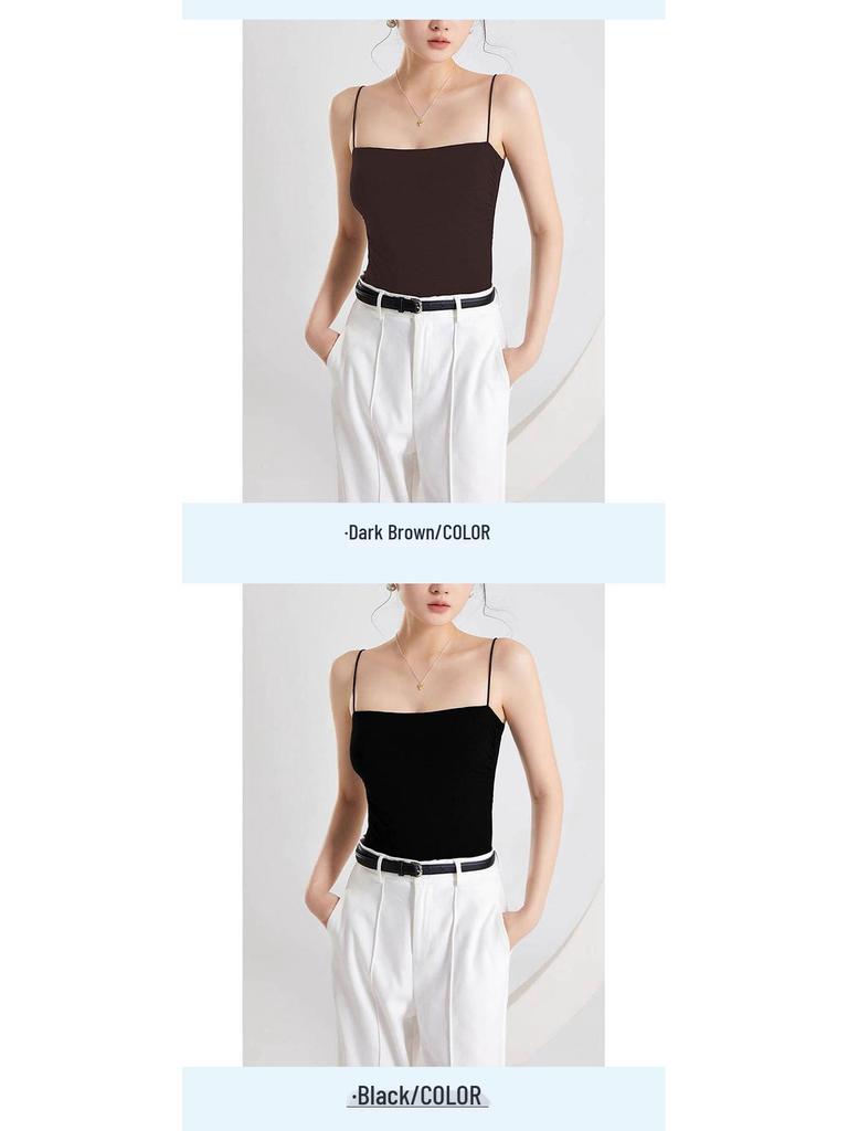 Elegant Pleated Camisole with Built-in Bra & Chest Pads - Women's Summer Outerwear
