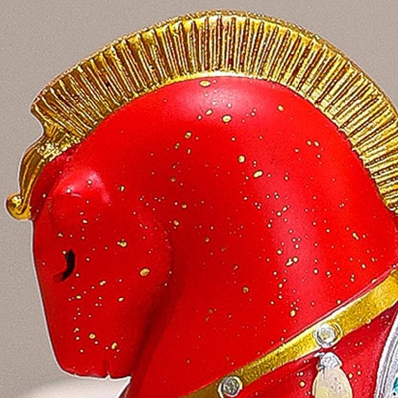 Year Of Horse Resins Sculpture New Year Decorative Figurine Symbolizing Fortunes Prosperity For Gifting Or Shelf Table