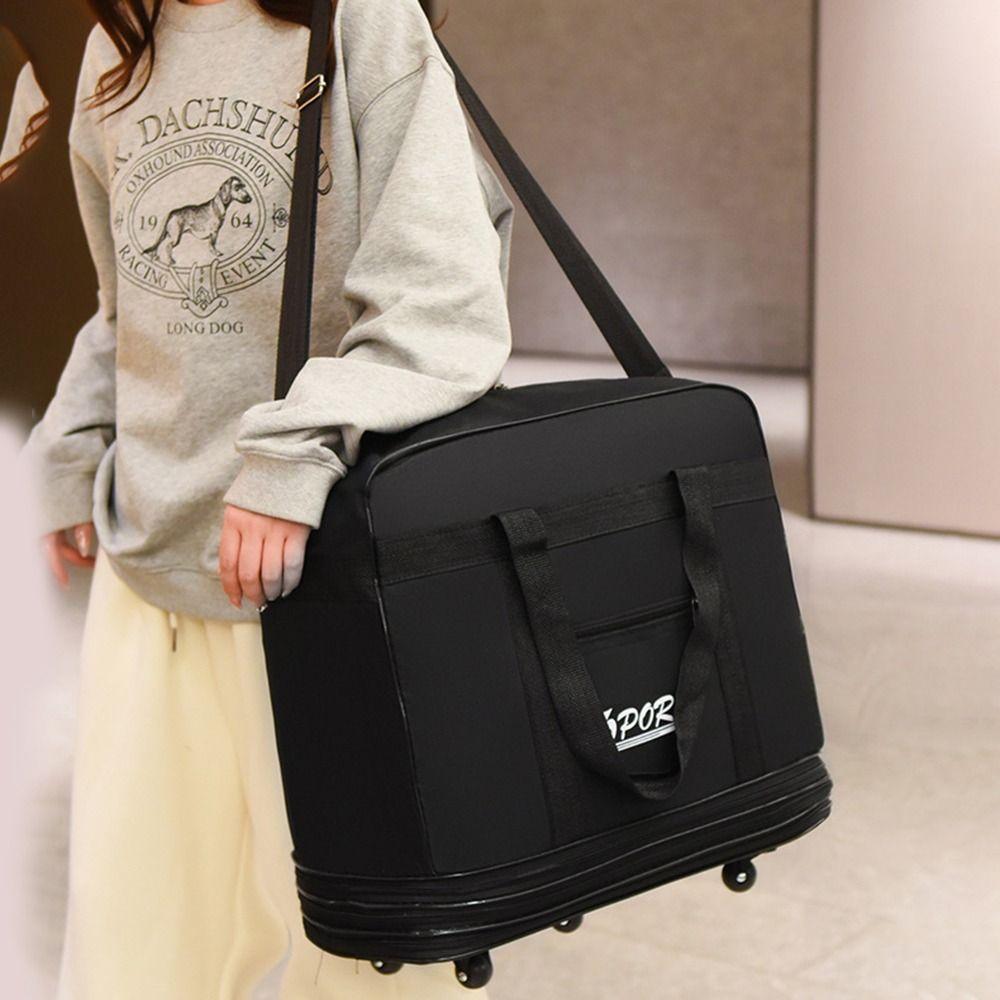 With Wheels Rolling Duffle Bag with Wheels Multiple Pocket Suitcases Rolling Luggage Bag  Travel