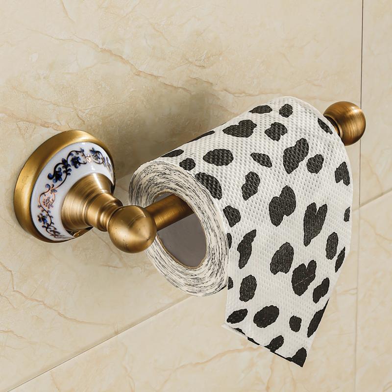 Seturi de Accesorii de Baie din Alamă Masivă Periată Antică Seturi de Feronerie de Baie Europene Produse Ceramice Retro pentru Baie beige