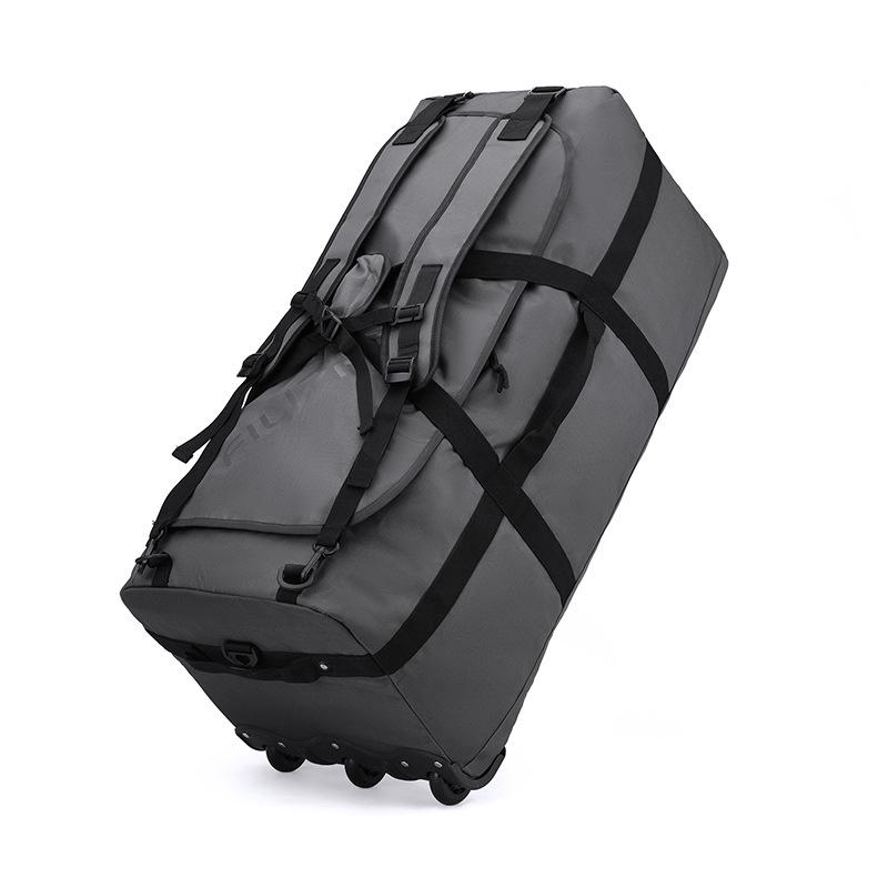 

Вместительный рюкзак-кроссбоди на колесах для занятий спортом на открытом воздухе и кемпинга серый